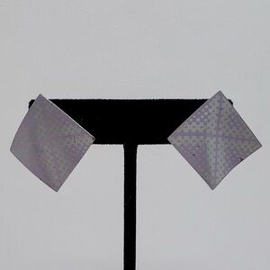 VINTAGE Square Painted Crinkle Earrings